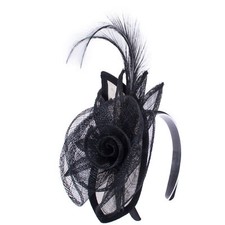 Womens Sinamay Fascinator Cocktail Hat Wedding Kentucky Derby Headband T330