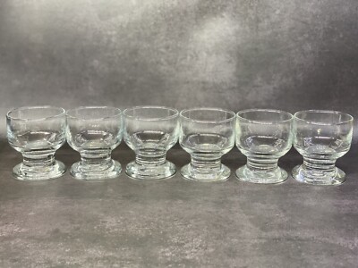 Awesome Rare Vintage Cordial/Shot Glasses Eyeball center footed design.