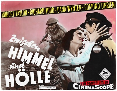 Robert Taylor Richard Todd Dana Wynter Titelkarte Zwischen Himmel und Hölle