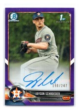 2018 Bowman Draft #CDA-JSC Jayson Schroeder Autographs Purple Refractor #/250