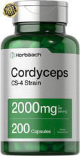Cordyceps Capsules | 2000Mg | 200 Count | Non-Gmo Mushroom Supplement | Cordycep