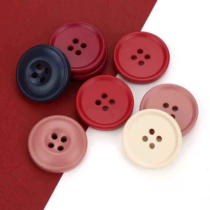 50pcs Round 4-Hole Resin Button Sewing Buttons Craft Cloth Decor DIY 15-30mm - Image 4 of 4