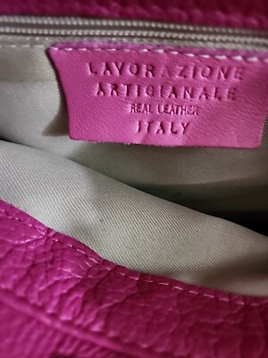 Lavorazione Artigianale Top Handle Real Leather Pink Handbag  display picture 1