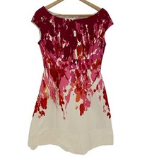 Eliza J Dress New York Boatneck A-Line Cocktail Mini Red & White Party Size 8