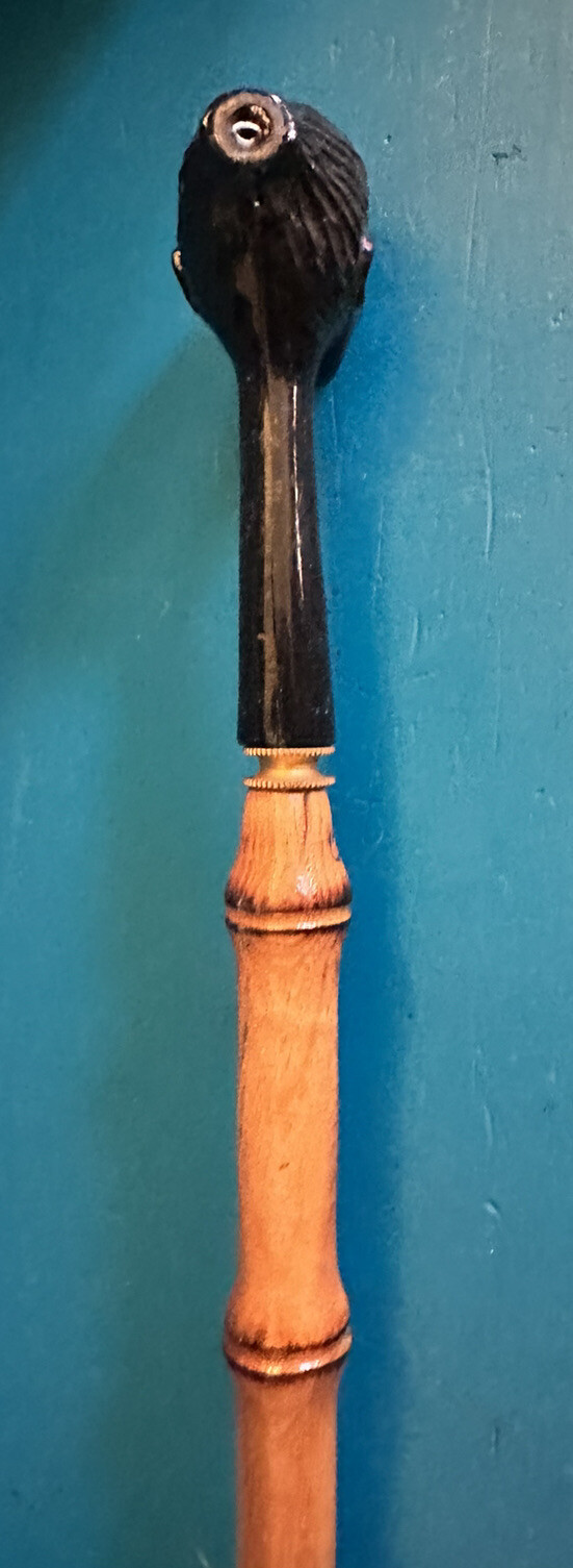 Vintage Italian? Bamboo Shoe Horn w/ African Figural … Gem