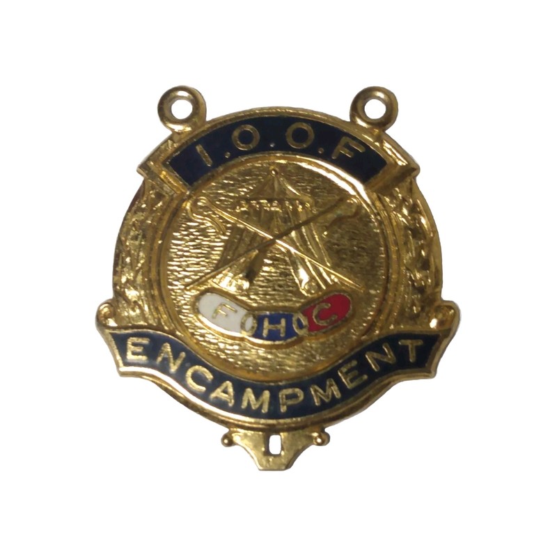IOOF Odd Fellows FHC Emcampment Camporee Medallion Medal Pendant Vtg Oddfellows 