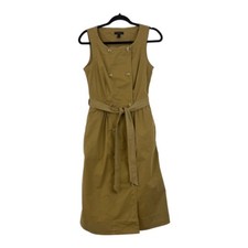 J. Crew Womens Size 2 Tall Garment Dyed Trench Dress Safari Tea G2377