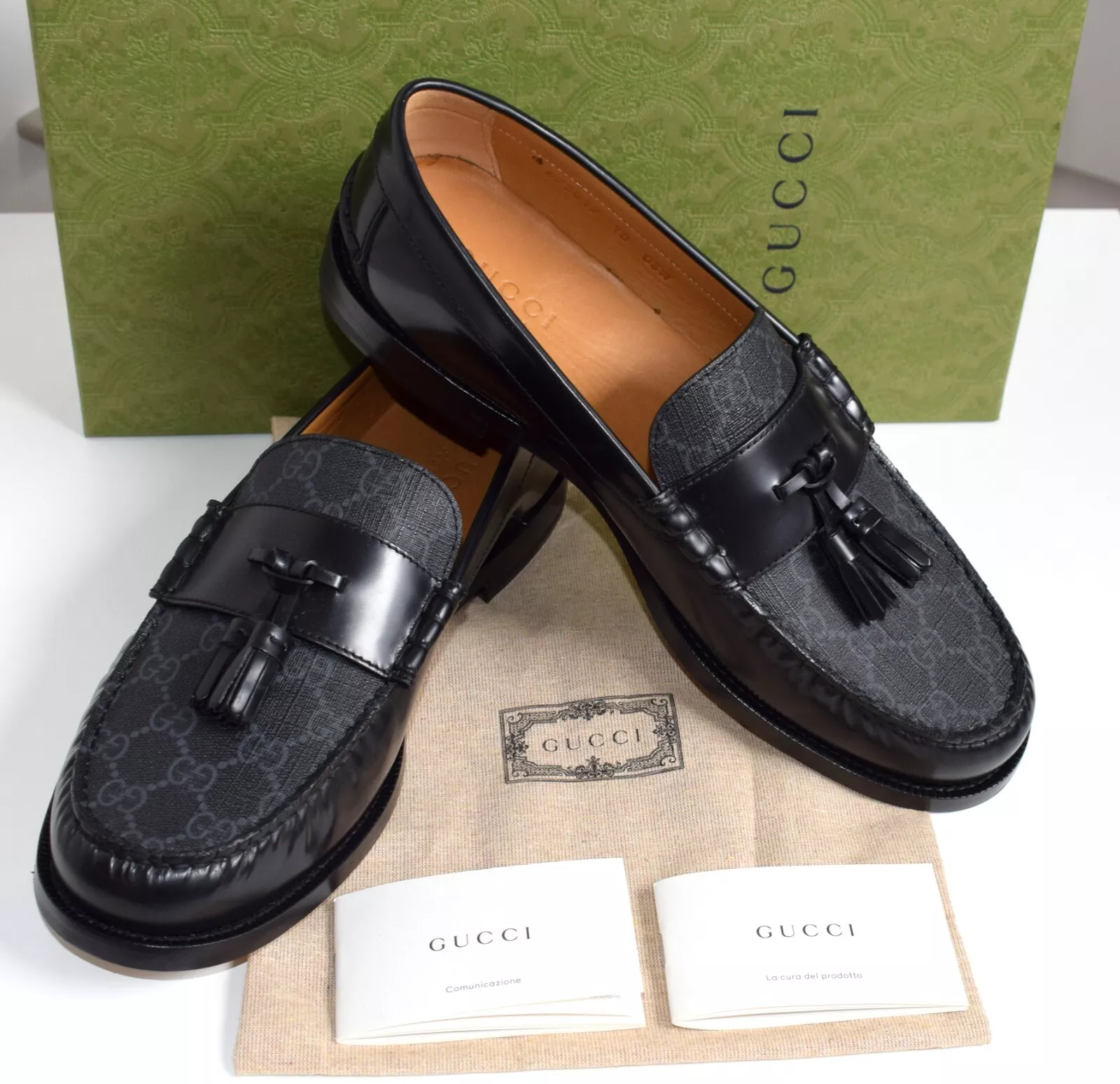Chaussures homme GUCCI Luxury business cuir noir EU 44 ; UK 10 ; US 10,5