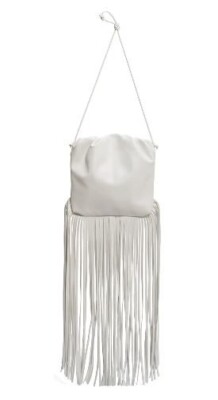 New BOTTEGA VENETA The Fringe Pouch Leather Shoulder Bag in