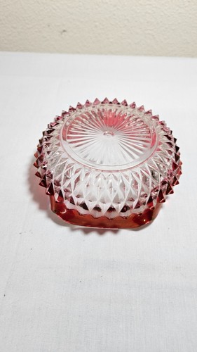 Vintage Indiana Glass diamond point ruby red bowl - Picture 5 of 6