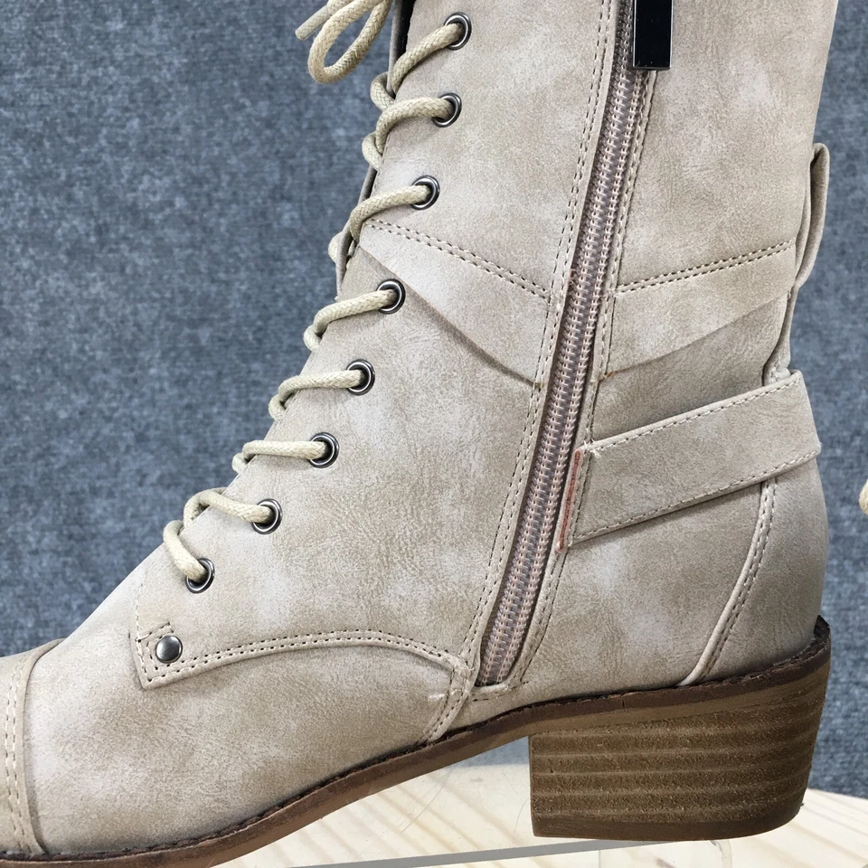 Botas femininas Hey Girl By Corkys 6 Hocus Pocus com cadarço zíper salto botinha marrom - Imagem 4 de 4