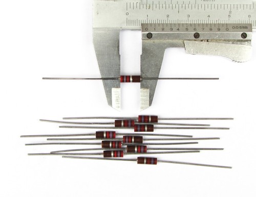 10 pcs 2K7 10K 1/2W Carbon Composition Resistor 10% (Allen Bradley alike) 2,7K - Picture 2 of 2