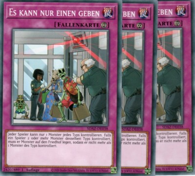 yugioh 3x there can only be one SDAZ-EN038 COMMON 1ST EDITION GERMAN
