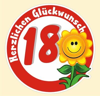 Verkehrsschild 18. Geburtstag Aufkleber Verkehrszeichen Straßenschild