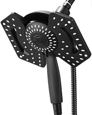 Black Shower Head with Handheld: 2-in-1 Shower Head High Pressure with Rainfa...