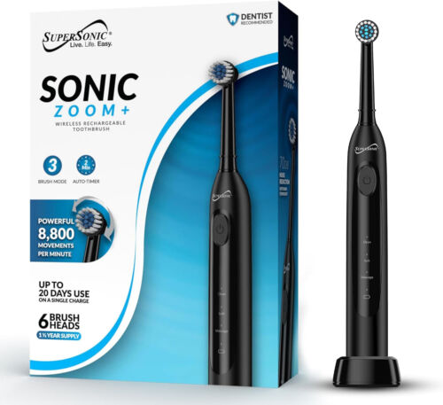 Cepillo de dientes Supersonic Sonic ZOOM +TB-1000 6 cabezales e inalámbrico recargable negro - Imagen 3 de 9