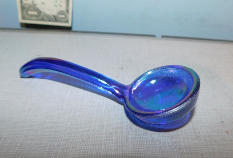 Cobalt Blue Carnival Mayo Jelly Condiment Ladle  Nice