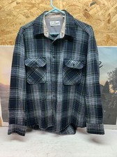 Vintage Sears Roebuck Wool Blend Flannel Shirt Mens Large Plaid Long Sleeve L