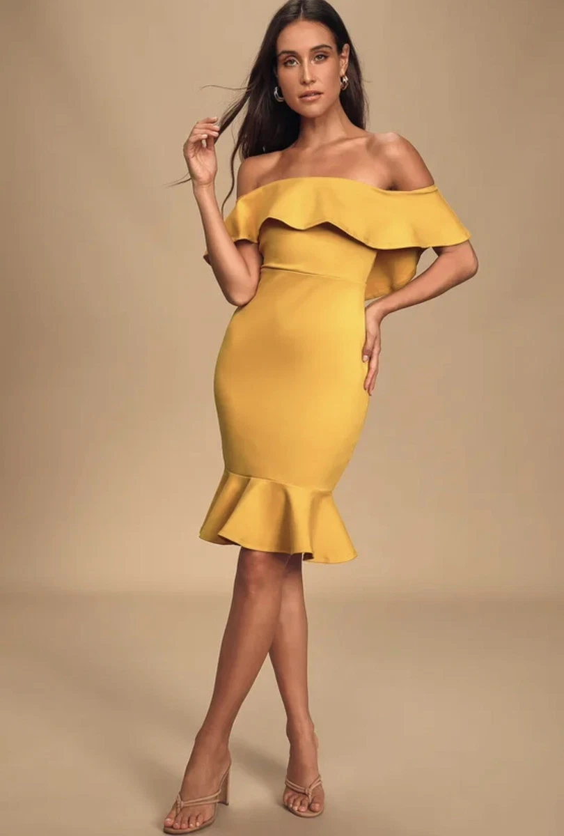 Mustard yellow bandage dress new arrivals