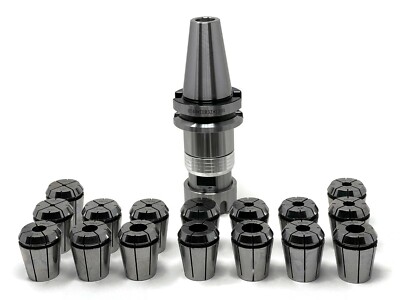 BT40-ER32 Floating Tap Holder with 16 Tap Collets Inch & NPT #BT40-ER32T-SET16