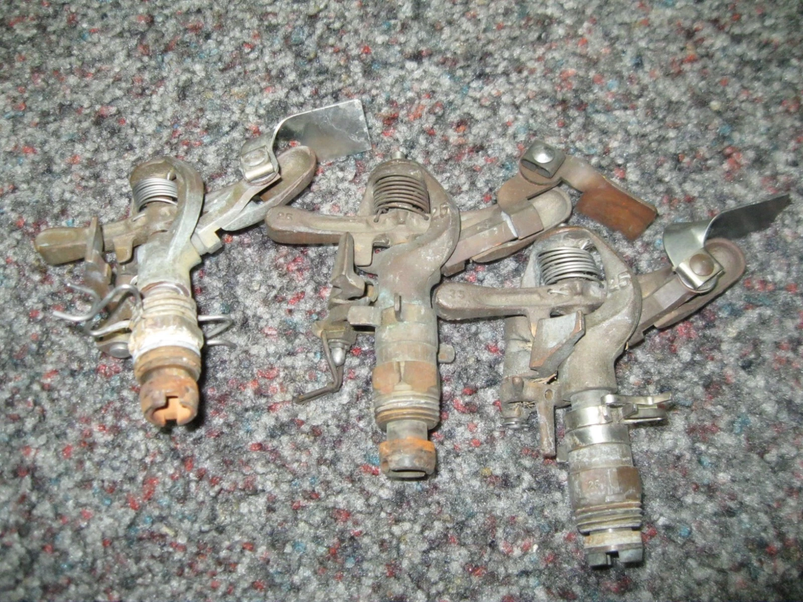 Lot of 3 RAIN BIRD 25 BRASS IMPACT SPRINKLERS