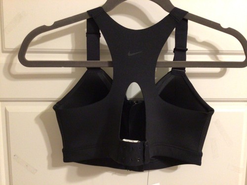 Nike Alpha Women's High-Support Padded Zip-Front Sports Bra Black S (C-E) 72.00 - Picture 2 of 2