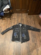 Brooklyn Express Raw Denim Jean Jacket Patchwork Men’s 2XL Made in USA
