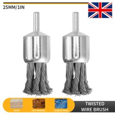 2Pcs Wire Knot Brush Drill Attachment Wheels Set For Die Grinder and Power Tool