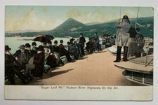 NY Postcard Hudson River Highlands Sugar Loaf Mountain On the Steamer steamboat