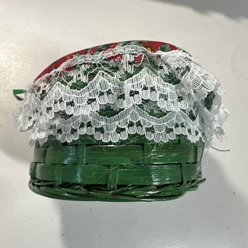 Cesta hecha a mano decoración con diseño floral navideño lazos de encaje artesanía de Martha’s - Imagen 9 de 11