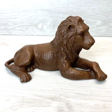 Red Mill MFG Handcrafted Lion Brown Resin Figure Figurine Vintage USA
