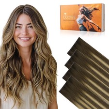 Doores Invisi Edge Tape In Wide Hair Extensions Human Hair Chocolate Brown To