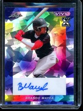 2023 Leaf Vivid Brando Mayea Base Auto Prismatic Navy Blue #/7 Auto