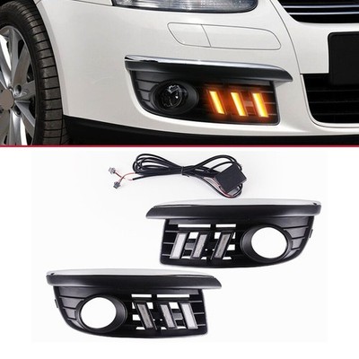 For VW Jetta MK5 Sagitar 06-10 LED DRL Daytime Running Lights Fog Lamps Bumper