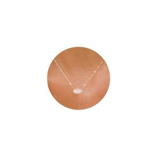 TLY Gold Necklace for Women 14k Plated Dainty Oval 02.ROSE QUARTZ