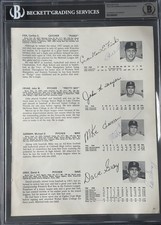 Carlton Fisk Signed 1969 Boston Red Sox Minor League Photo Beckett Slabbed⚾️