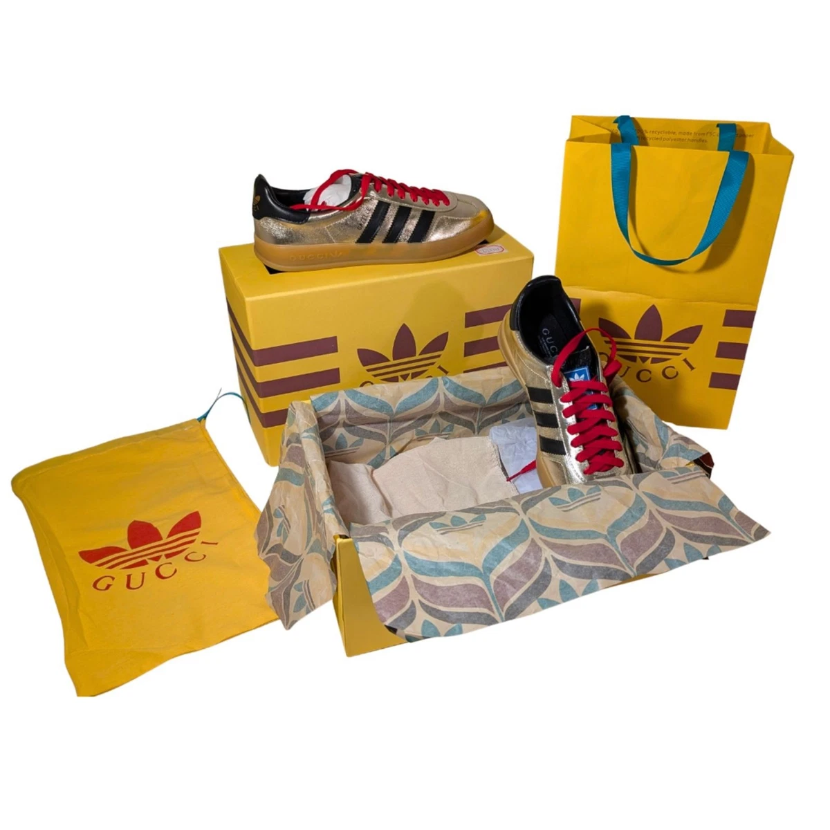 Adidas x Gucci Gazelle Metallic Gold for sale | eBay