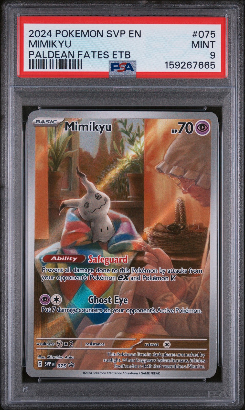 2024 POKEMON SVP EN-SV BLACK STAR PROMO #075 MIMIKYU PSA 9