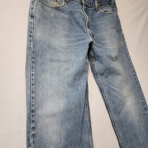 Vintage 80s Levis 505 Herren 38x32 Blue Fade Whisker Light Straight Made In Canada - Bild 5 von 10