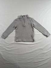 Polo Ralph Lauren Boys Gray Half-Zip Pullover Sweater Small Ribbed Size 5