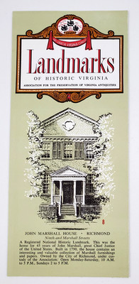 1960s Virginia VA Landmarks Richmond Jamestown Antiques Vintage Travel Brochure