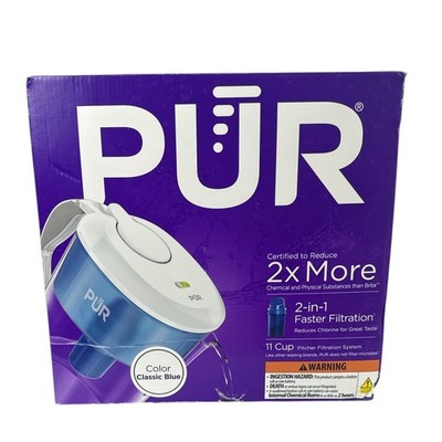 PUR 11 Cup Water Filter Pitcher System Classic Blue New Open Box