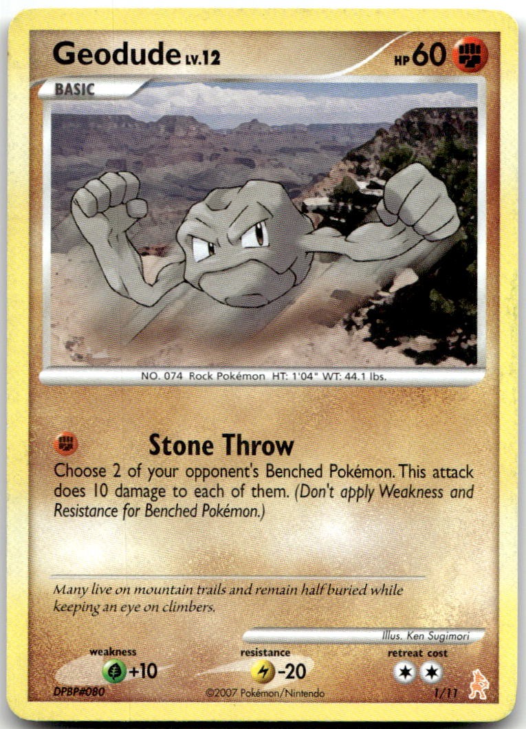 Geodude 1/11 Common DP Trainer Kit: Manaphy & Lucario Pokemon Moderately Played