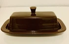 Fiesta Chocolate Brown Covered Butter Dish Fiestaware, Retired. 6 3/4” Long