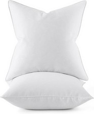 Premium 20x20 Down Feather Pillow Inserts - Pack of 2, Soft Cotton for Couch B
