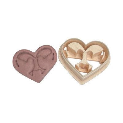 Tauben Herz Herz Polymer Clay Schneider | 3D-gedrucktes Tonwerkzeug | IrisCrafts7 UK