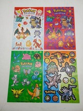 Vintage 1999 Nintendo Sticker Sheet LOT C Pokemon Charizard Mewtwo Dialga Palkia