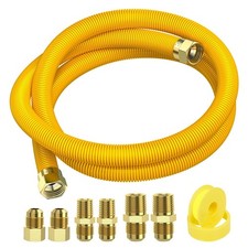 72" Flex Gas Line, Gas Dryer Connector Kit, Stove/Water Heater/Dryer Gas Line...