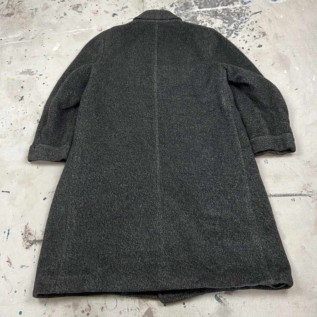 Vintage 50s Alpagora Alpaca Wool Fuzzy Overcoat Trench Long Coat