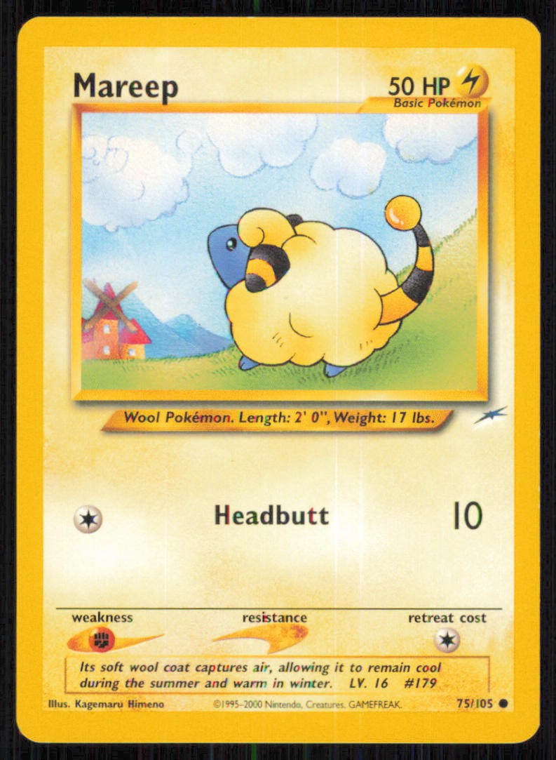 Mareep 75/105 Common Neo Destiny Pokemon Unlimited Lightly Played